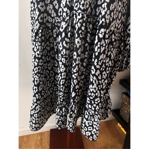 Banana republic blue and white floaty Boho dress size extra small long sleeve fl - Picture 2 of 6